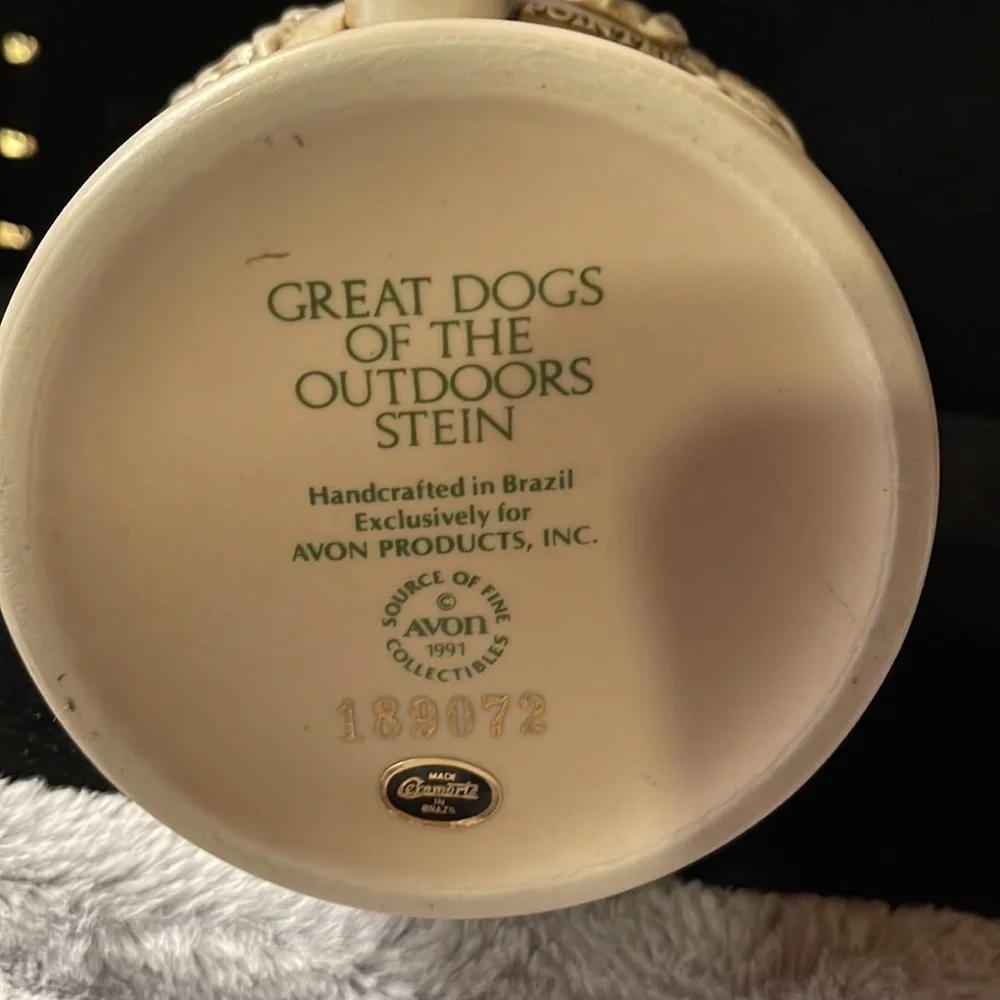 Avon-1991-Vintage Great Dogs of the Outdoors Stein Made in Brazil #189072